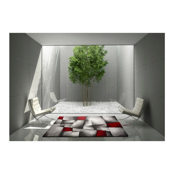 Czerwono-szary Dywan Universal Malmo, 140x200 cm-image-1