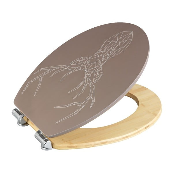 Deska sedesowa z bambusu i płyty pilśniowej Wenko Stag, 44x37,5 cm-image-1