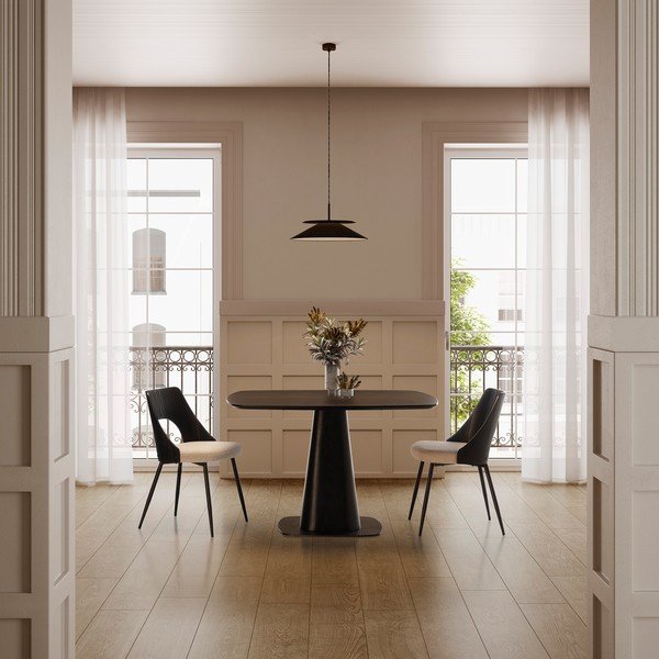 Czarne/kremowe tapicerowane krzesła zestaw 2 szt. Gilda – MOME-image-2