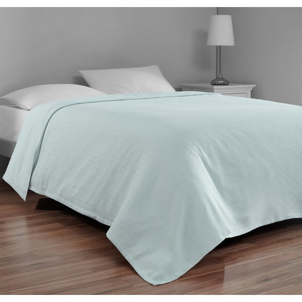 Miętowa bawełniana narzuta na łóżko dwuosobowe 200x230 cm Serenity – Mijolnir