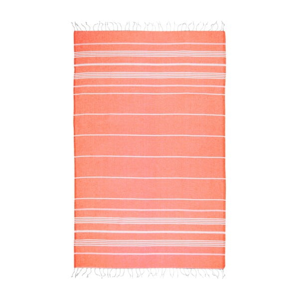 Pomarańczowy ręcznik hammam Kate Louise Classic, 180x100 cm