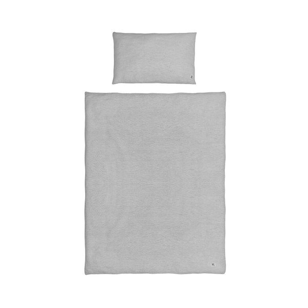 Szara lniana pościel dziecięca BELLAMY Stripes, 140x200 cm