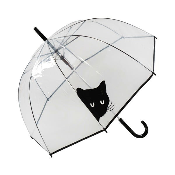 Przezroczysty parasol odporny na wiatr Ambiance Birdcage Peeking Cat, ⌀ 84 cm
