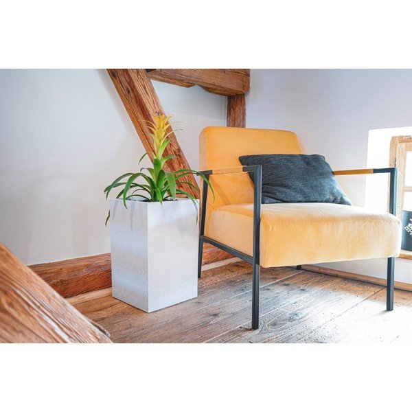 Samonawadniająca doniczka z plastiku z recyklingu Cubico Stone – Flower Lover-image-1