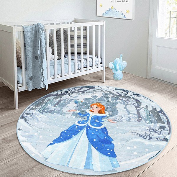 Niebieski dywan dziecięcy ø 100 cm Comfort – Mila Home-image-2