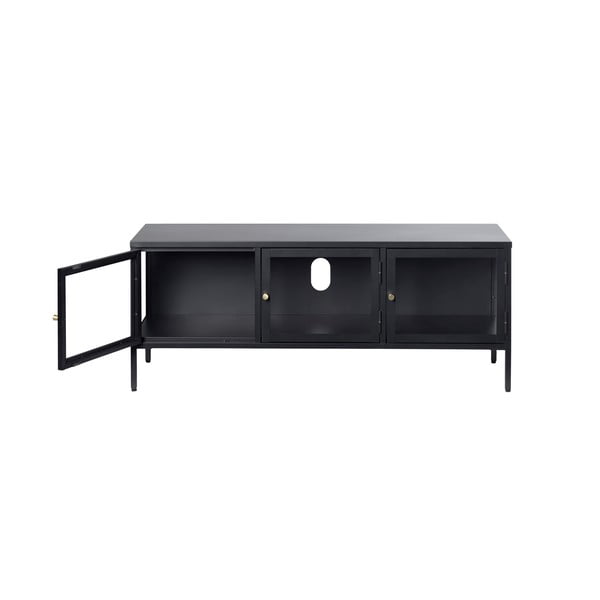 Czarna metalowa szafka pod TV 132x52 cm Carmel – Unique Furniture-image-3