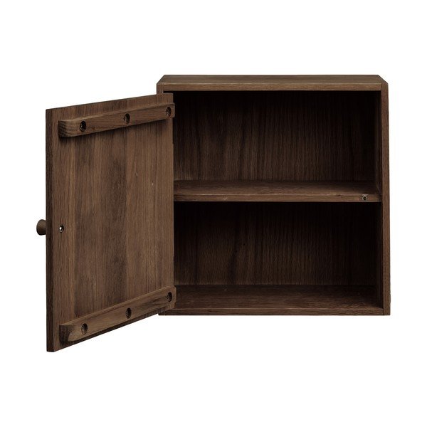Ciemnobrązowa wielopoziomowa półka z litego drewna dębowego 30 cm Townsville – House Nordic-image-4
