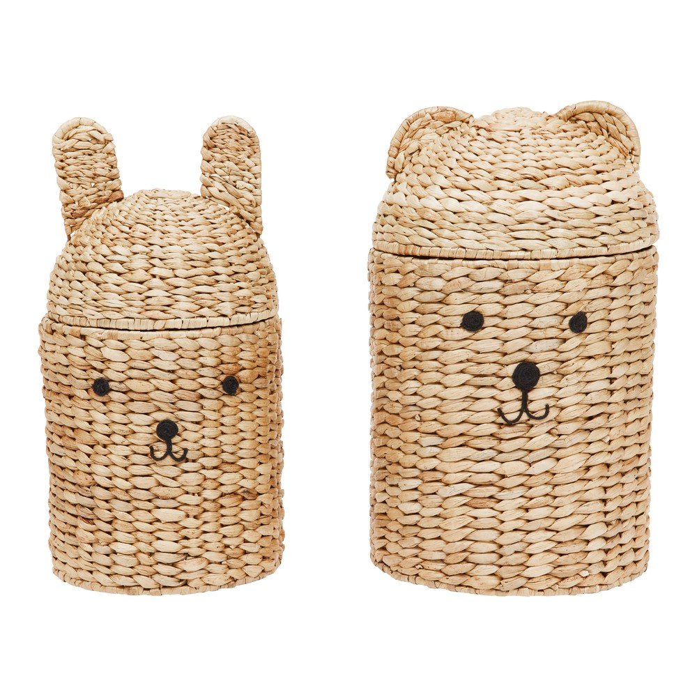 Dziecięce kosze na zabawki 2 szt. z trawy morskiej w naturalnym kolorze ø 28,5x49,5 cm Bear & Rabbit – OYOY Mini