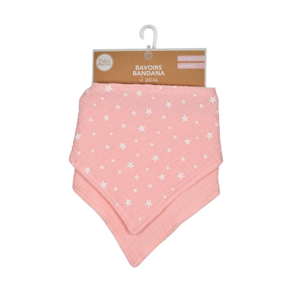 Różowe śliniaki muślinowe zestaw 2 szt. – Bébé Douceur-image-3