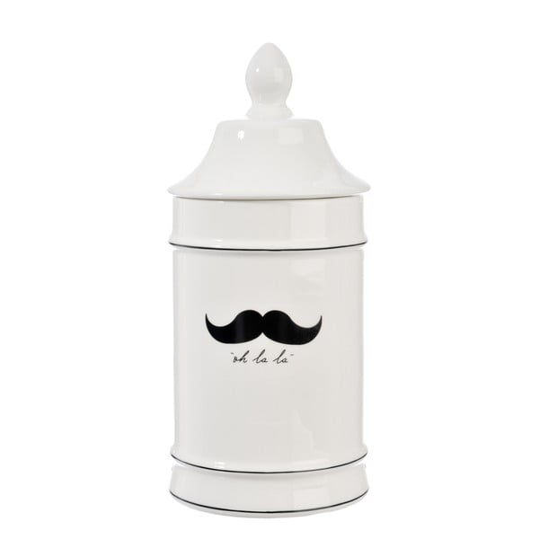 Porcelanowy pojemnik Mustache, 21 cm