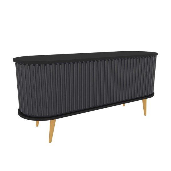 Czarno-antracytowa szafka pod TV 140x64 cm Stor – Kalune Design-image-2