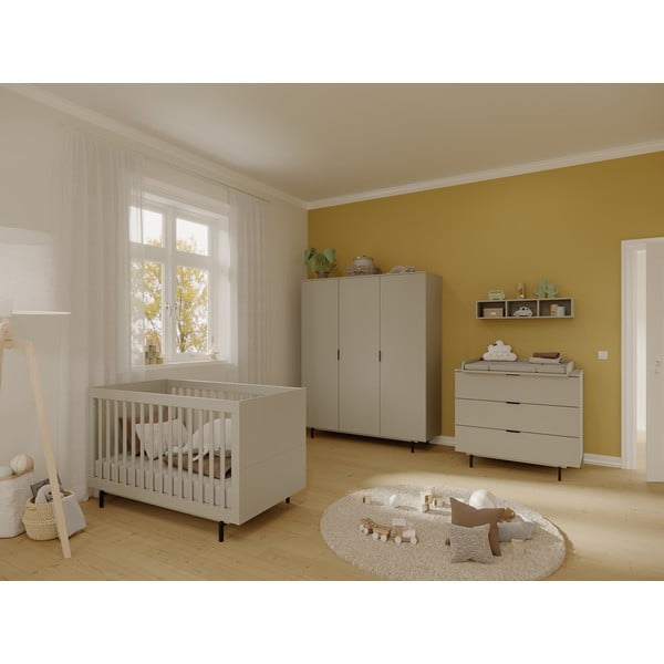 Szare łóżko dziecięce ze stelażem 70x140 cm Tomino – Germania-image-3