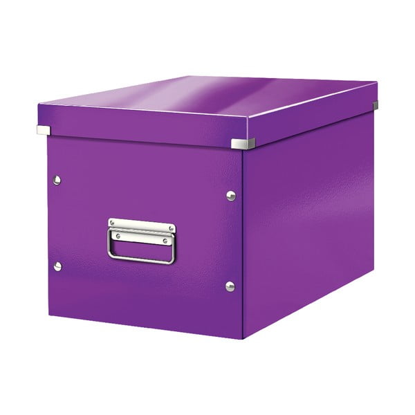 Fioletowy kartonowy pojemnik z pokrywką 32x36x31 cm Click&Store – Leitz