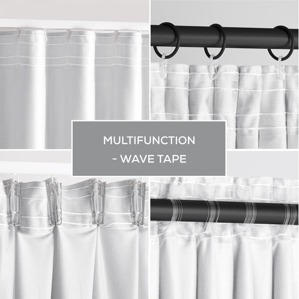 Biała aksamitna zasłona częściowo zaciemniająca (dimout) 140x270 cm Pleat – Restilo-image-3