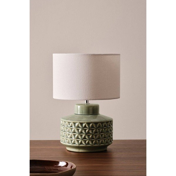 Szara/beżowa lampa stołowa ceramiczna (wysokość 35 cm) Monica – Jotex-image-3