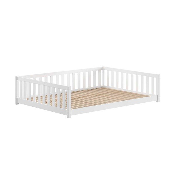 Białe łóżko dziecięce z litego drewna sosnowego z wysuwanym łóżkiem ze schowkiem ze stelażem 140x200 cm Dallas – Vipack-image-2