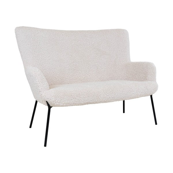 Biała sofa z materiału bouclé 128 cm Glasgow – House Nordic-image-2