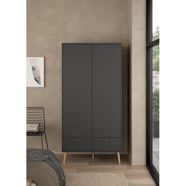 Antracytowa szafa 99x200 cm Bodo – Tvilum-image-1