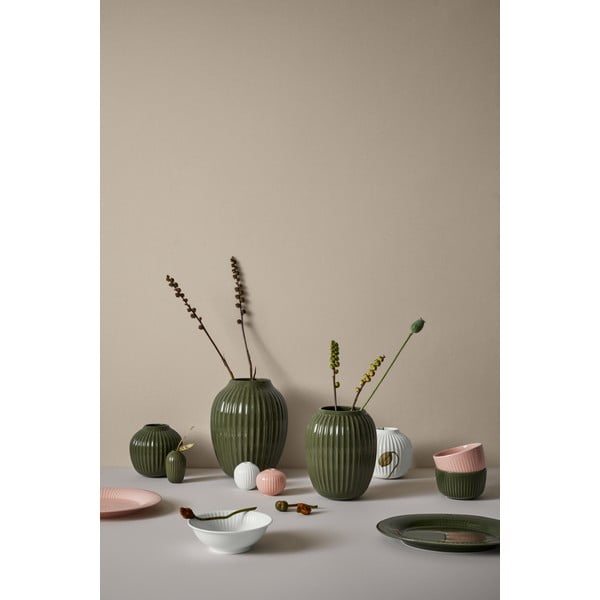 Ciemnozielony kamionkowy wazon Kähler Design, wys. 21 cm-image-2