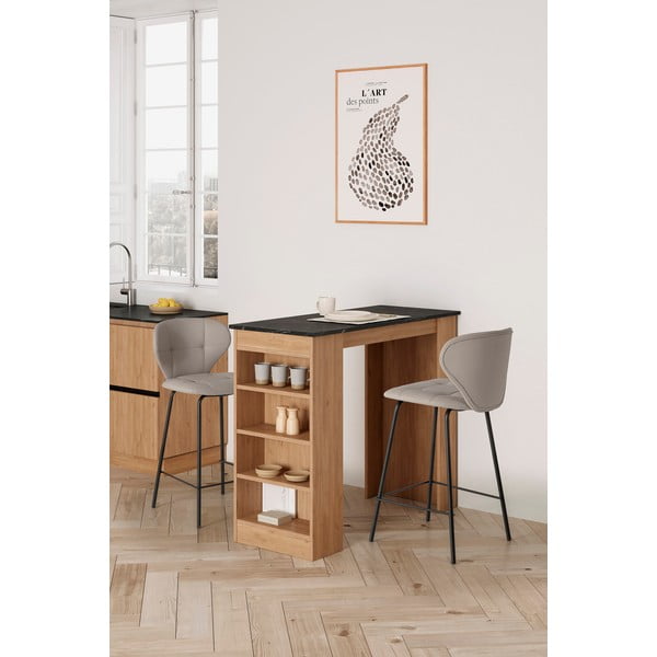 Beżowe hokery zestaw 2 szt. (wysokość siedziska 67 cm) Maura – Marckeric-image-1