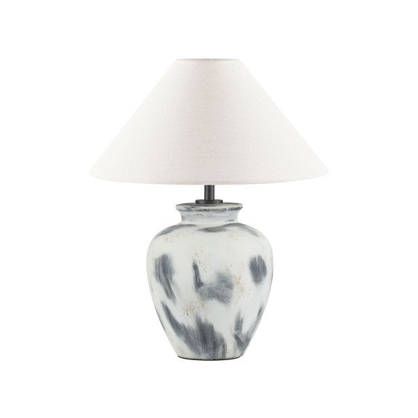 Biała/szara lampa stołowa ceramiczna z tekstylnym kloszem (wysokość 55 cm) Lupe – Nova Luce
