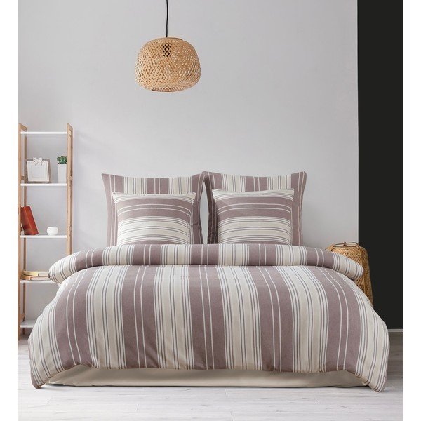 Brązowo-beżowa pościel dwuosobowa 200x200 cm Lima – Mijolnir