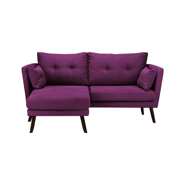 Fioletowa sofa 3-osobowa Mazzini Sofas Elena, z szezlongiem po lewej stronie-image-1