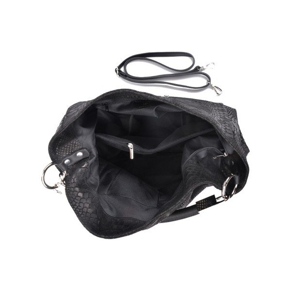 Czarna torebka skórzana Carla Ferreri Druhno-image-1