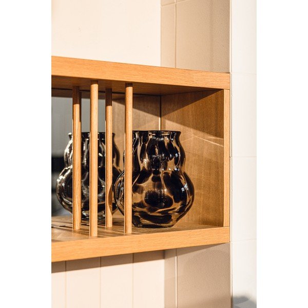 Ciemnobrązowy szklany ręcznie wykonany wazon (wysokość 22 cm) Dam – noo.ma-image-3