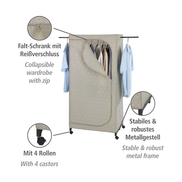 Beżowa tekstylna szafa 75x160 cm Balance – Wenko-image-3