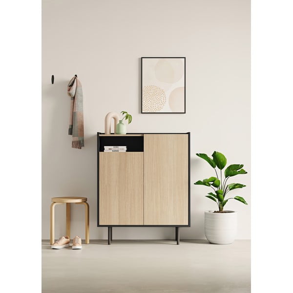 Czarna szafka na buty w dekorze dębu Sienna – TemaHome-image-1