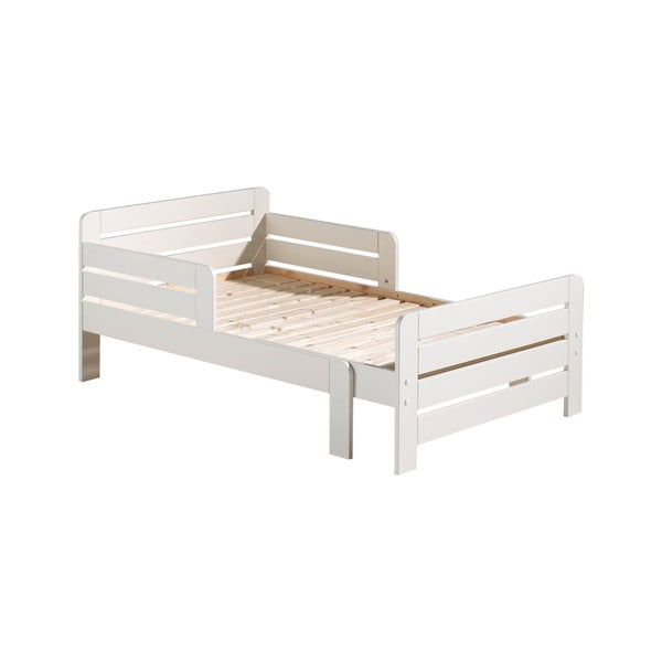 Białe łóżko dziecięce z regulacją długości Vipack Jumper White, 90x140/160/200 cm