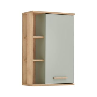 Zielona wisząca szafka łazienkowa w dekorze dębu 51x75 cm Set 963 – Pelipal