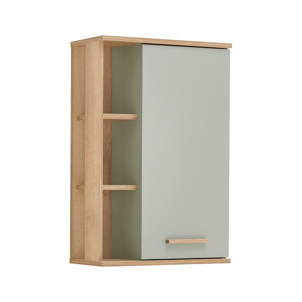 Zielona wisząca szafka łazienkowa w dekorze dębu 51x75 cm Set 963 – Pelipal