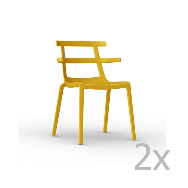 Zestaw 2 żółtych krzeseł ogrodowych Resol Tokyo