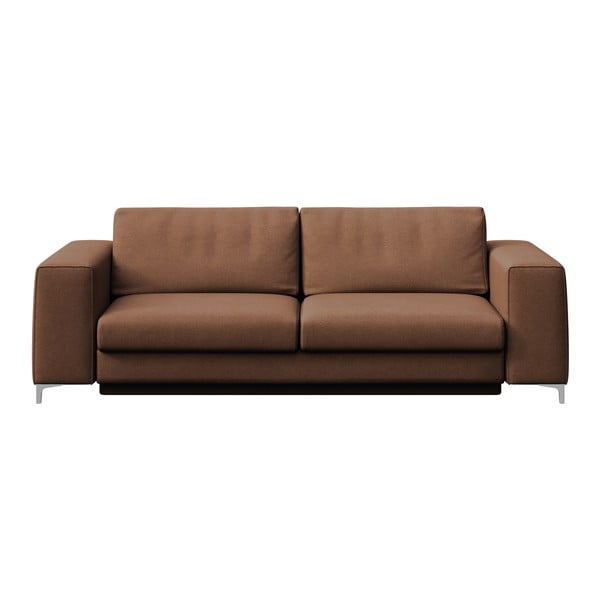 Brązowa aksamitna rozkładana sofa 256 cm Rene – Rodier