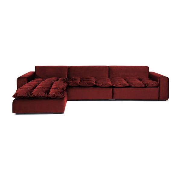 Burgundowa lewostronna 3-osobowa sofa narożna Vivonita Cloud Burgundowa Red