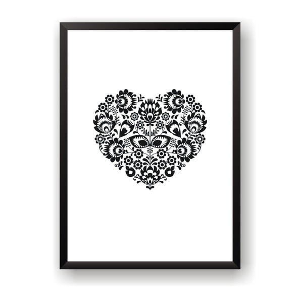Plakat Nord & Co Floral Heart, 30x40 cm