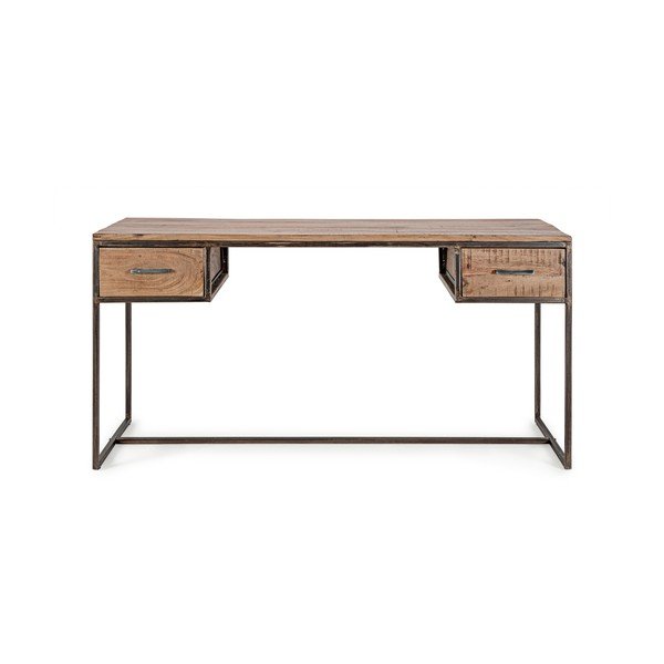 Biurko z blatem z drewna akacjowego 60x150 cm Elmer – Bizzotto-image-3
