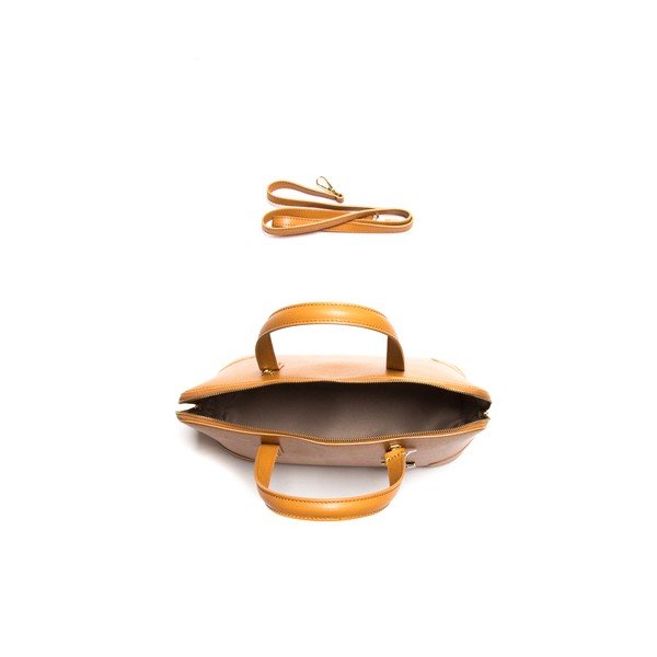 Torebka skórzana Smooth Cognac-image-3