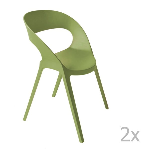 Zestaw 2 zielonych krzeseł ogrodowych Resol carla