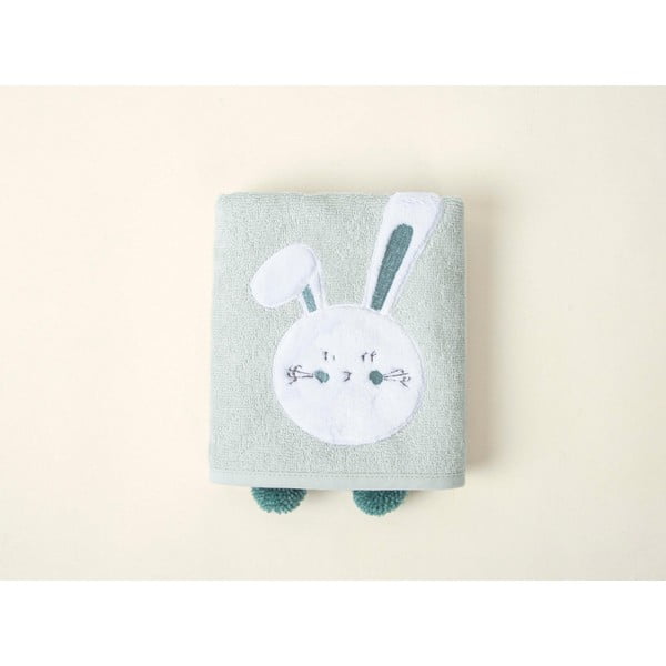 Zielony bawełniany ręcznik dziecięcy 75x50 cm Bunny – Foutastic