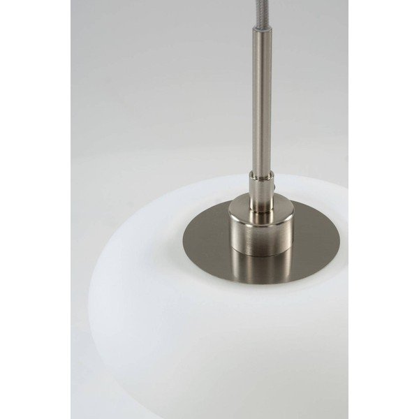Biała/w kolorze matowego srebra lampa wisząca z opalowego szkła ø 20 cm Thalia – Jotex-image-4
