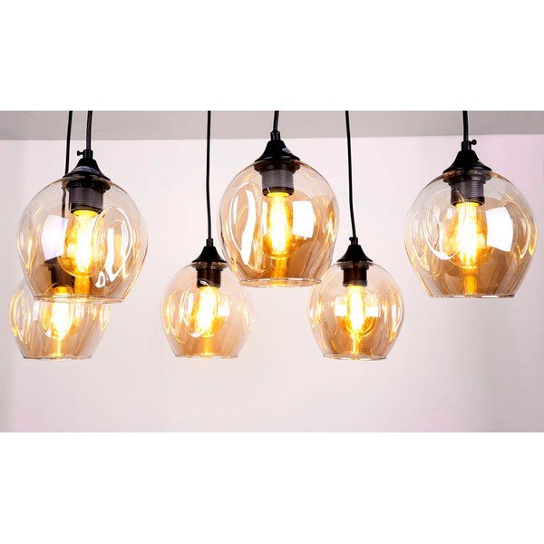 Czarna lampa wisząca ze szklanym kloszem 33x67 cm Aspa – Candellux Lighting-image-1