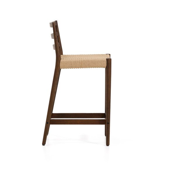 Brązowo-naturalny hoker z litego drewna dębowego (wysokość siedziska 65 cm) Analy – Kave Home-image-3