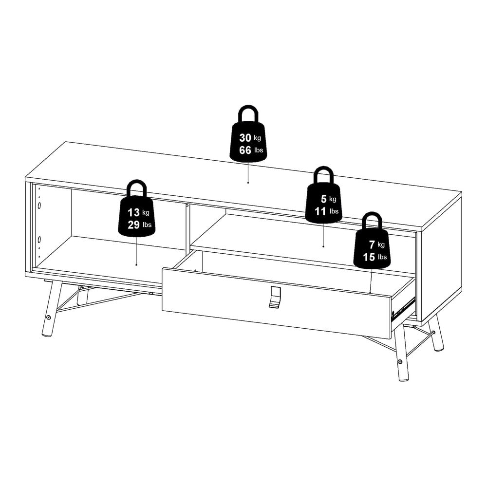 Szafka pod TV w dekorze dębu w naturalnym kolorze 150x60x40 cm Ry – Tvilum (zdjęcie 3)