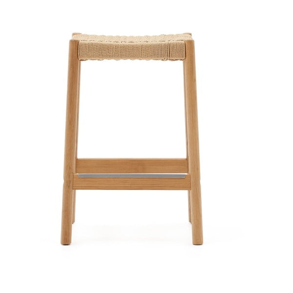 Hokery zestaw 2 szt. z litego drewna dębowego w naturalnym kolorze (wysokość siedziska 66 cm) Yalia – Kave Home-image-2