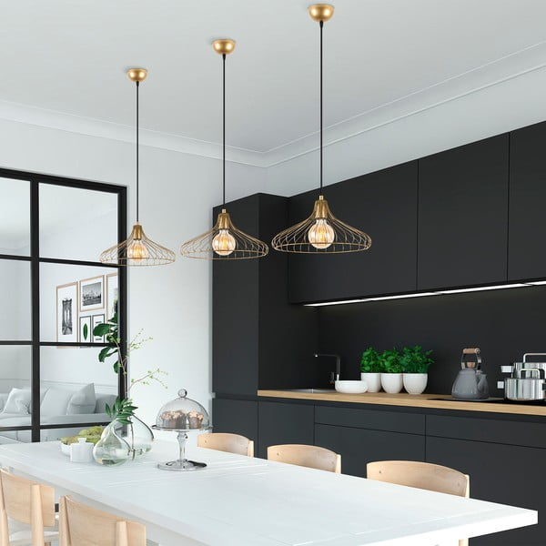 Lampa wisząca w kolorze złota z metalowym kloszem ø 36 cm Depay – Opviq lights-image-2