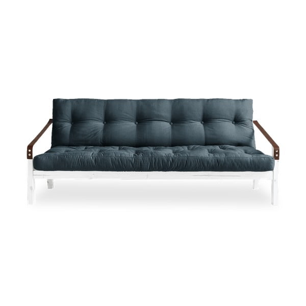 Sofa rozkładana z niebieskim obiciem Karup Design Poetry White/Petrol Blue