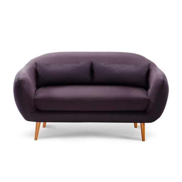 Fioletowa sofa 3-osobowa Scandi by Stella Cadente Maison Meteore